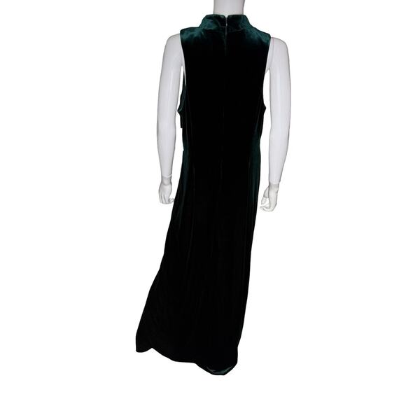 Aidan Mattox Women’s Stretch Velvet V-Neck Gown Hunter Green Sz 16 - Picture 7 of 10